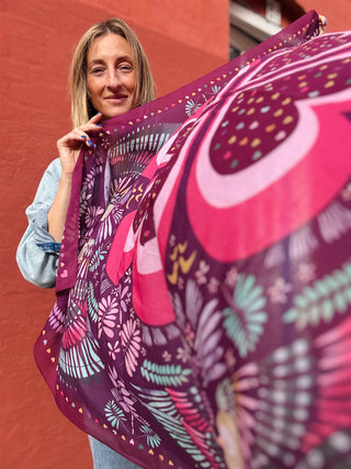 Bomuldstørklæde, Love Dove, Pink