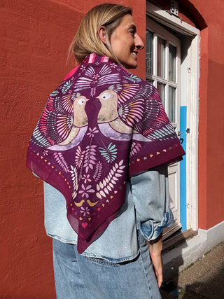 Bomuldstørklæde, Love Dove, Pink