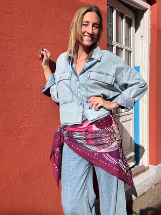 Bomuldstørklæde, Love Dove, Pink