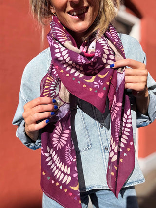 Bomuldstørklæde, Love Dove, Pink