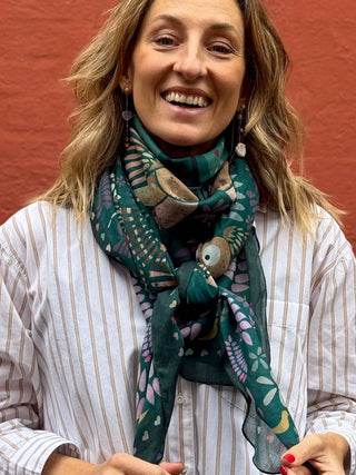 Bomuldstørklæde, Love Dove, Green