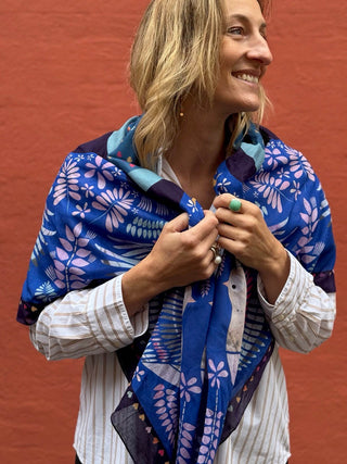 Bomuldstørklæde, Love Dove, Blue