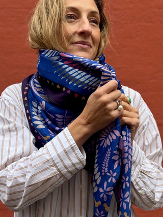 Bomuldstørklæde, Love Dove, Blue