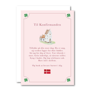 Foldet kort, Lyserød Konfirmand