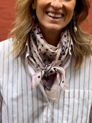 Bomuldstørklæde, Polka Palme, Peach