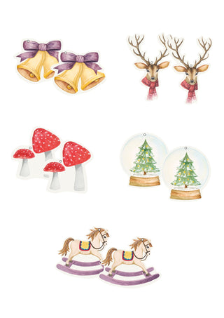 Gavemærker, 10 stk, Christmas Bells Mix