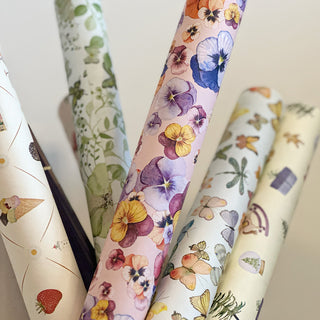 Gavepapir, 5 m, Pansy