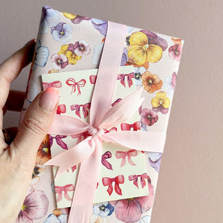 Gavepapir, 5 m, Pansy