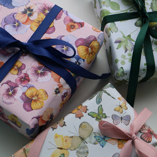 Gavepapir, 5 m, Green butterflies