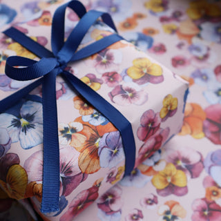 Gavepapir, 5 m, Pansy