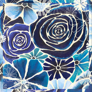 Bomuldstørklæde, Blue Flora Galore