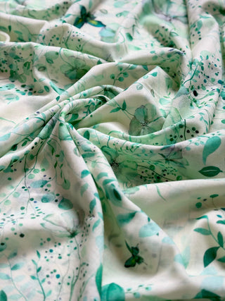 Botanic Green, Long Cotton Scarf