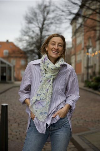 Botanic Lavender, Long Cotton Scarf