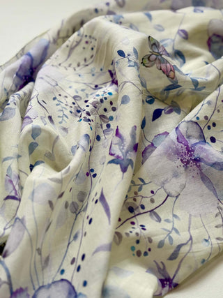 Botanic Lavender, Long Cotton Scarf