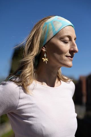 Flora Galore Aqua, Square Cotton Scarf
