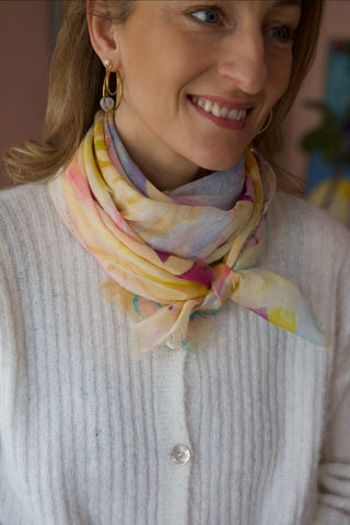 Flora Galore Lavender, Square Cotton Scarf