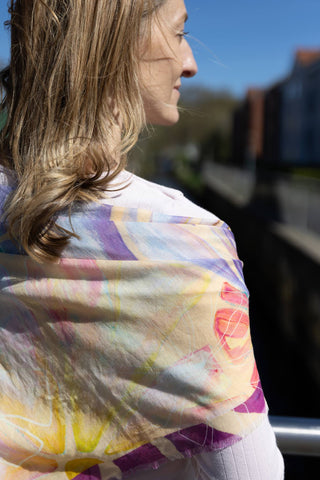 Flora Galore Lavender, Square Cotton Scarf
