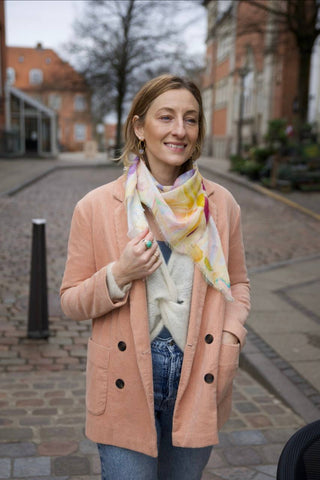 Flora Galore Lavender, Square Cotton Scarf