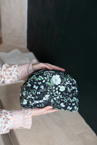 Quiltet Toilettaske, Green Butterflies