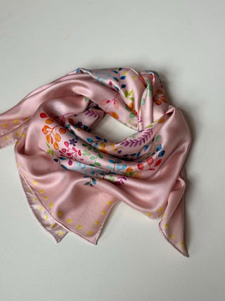 Star Dust Rose, Square Silke Scarf