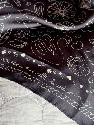 Silketørklæde, Iconic Silk, Black