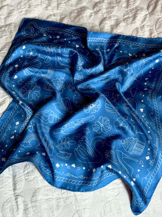 Silketørklæde, Iconic Silk, Blue