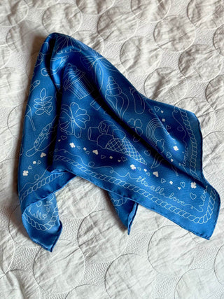 Silketørklæde, Iconic Silk, Blue