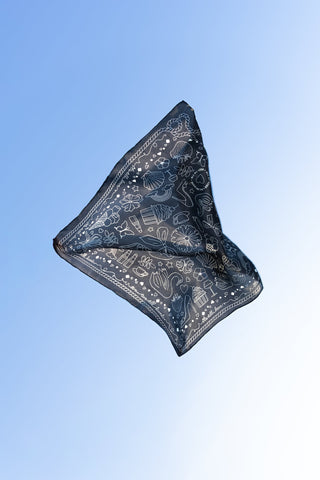 Iconic Black, Small Silk Scarf