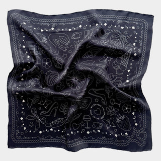 Iconic Black, Small Silk Scarf