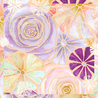 Flora Galore Lavender, Square Cotton Scarf