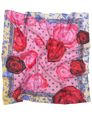 Rose Garden Red, Square Cotton Scarf