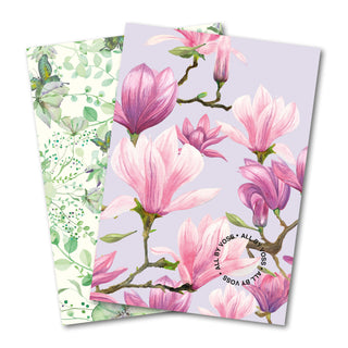 Notesbøger, 2-pak, Magnolia x Green Butterflies