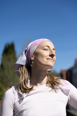 Sea Breeze Rose, Square Cotton Scarf