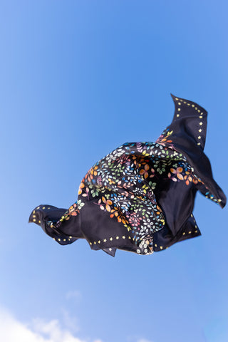 Star Dust Navy, Square Silk Scarf