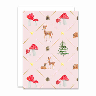 Lille foldet kort, Seasons, Pink Bambi