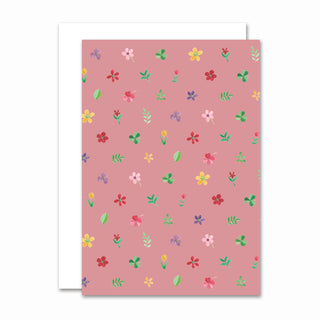 Lille foldet kort Petit Rose med motiv af Annemette Voss